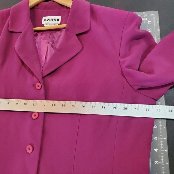 Vintage 90's Joan Leslie Purple Button Down Blazer Size 16 - Picture 7 of 8